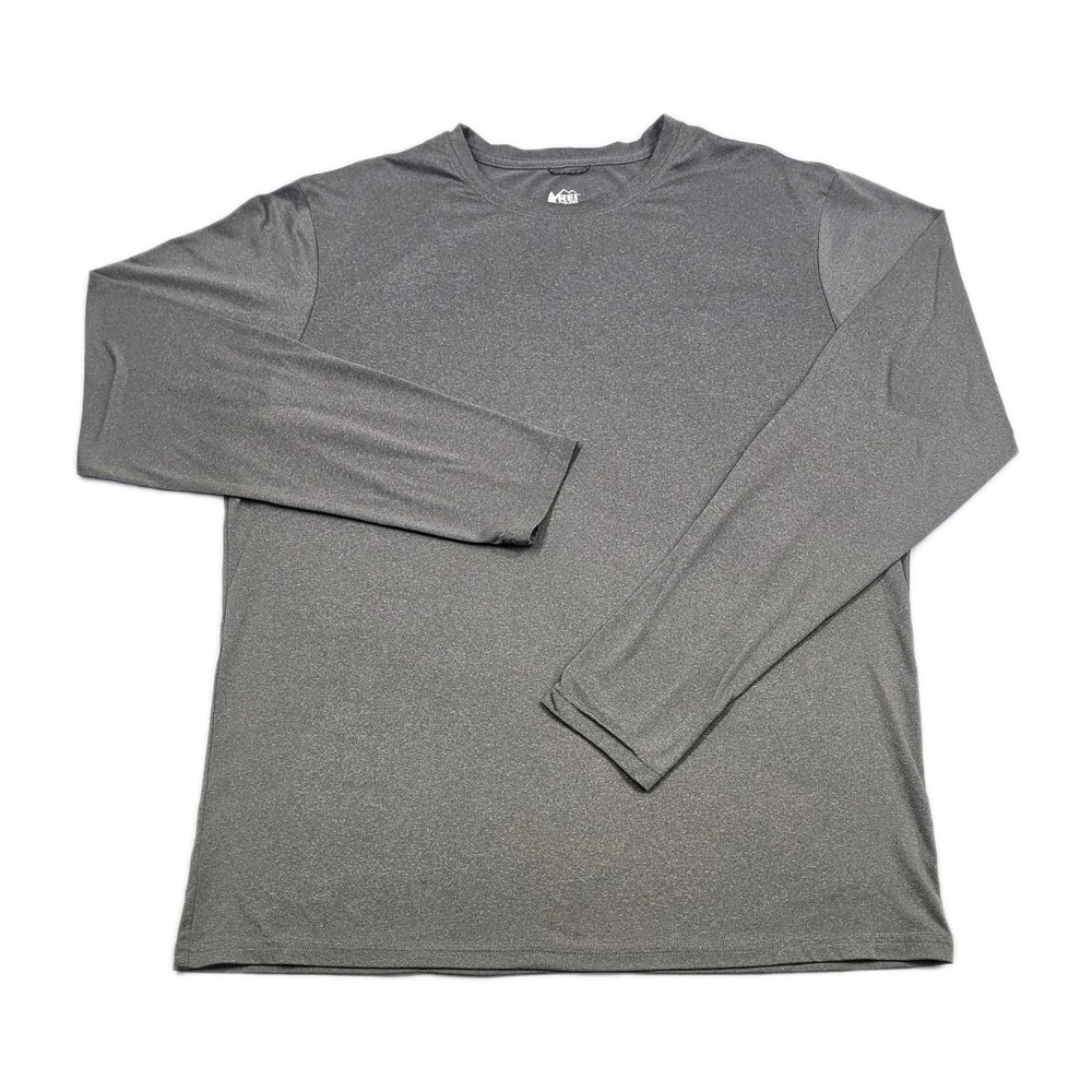 REI‎ Coop Outdoor Active Mens M Gray Brown Long Sleeve Casual Shirt Layer Sport